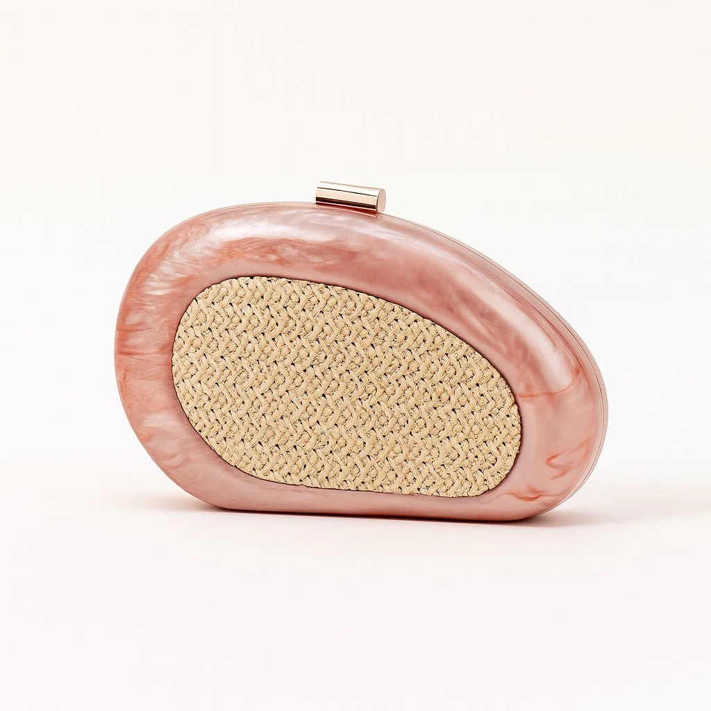 Acrylic Shell Clutch with Woven Inset(MAC372) - Image 7