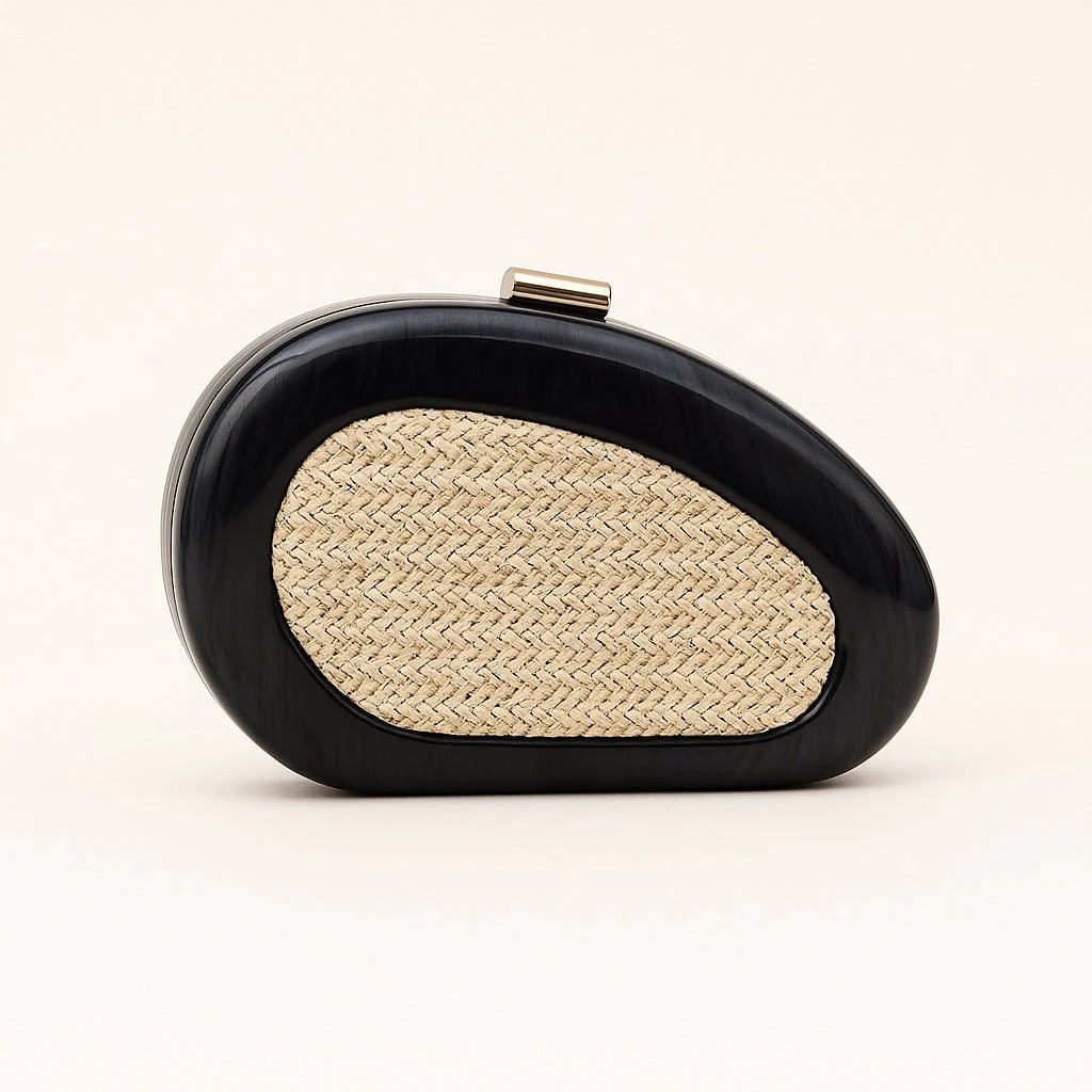 Acrylic Shell Clutch with Woven Inset(MAC372) - Image 8