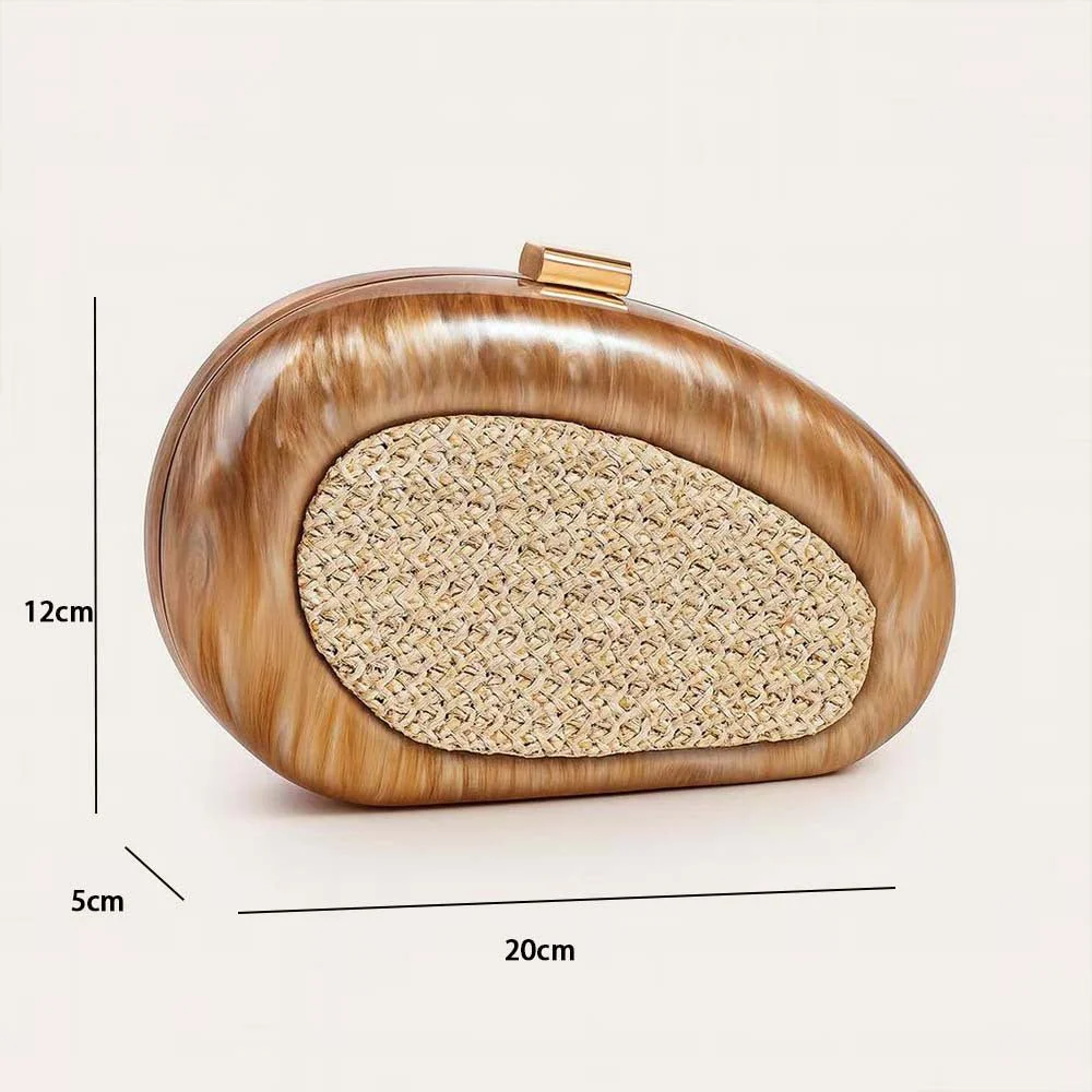 Acrylic Shell Clutch with Woven Inset(MAC372) - Image 9