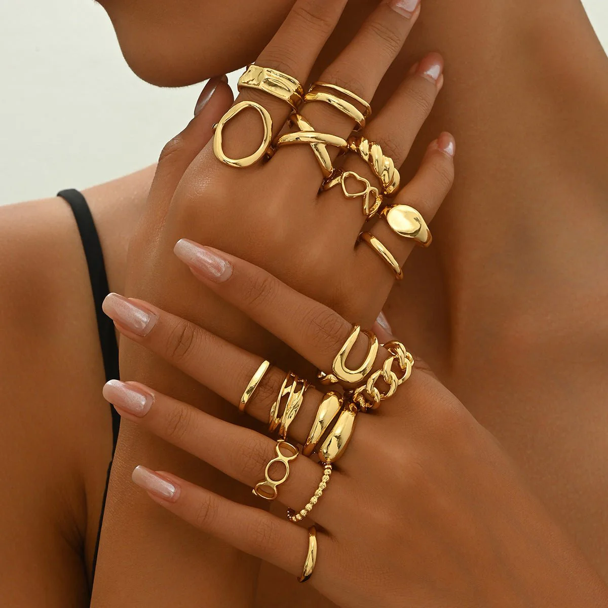 Adjustable Open Ring Set Trendy & Versatile Stackable Rings (MAC414)