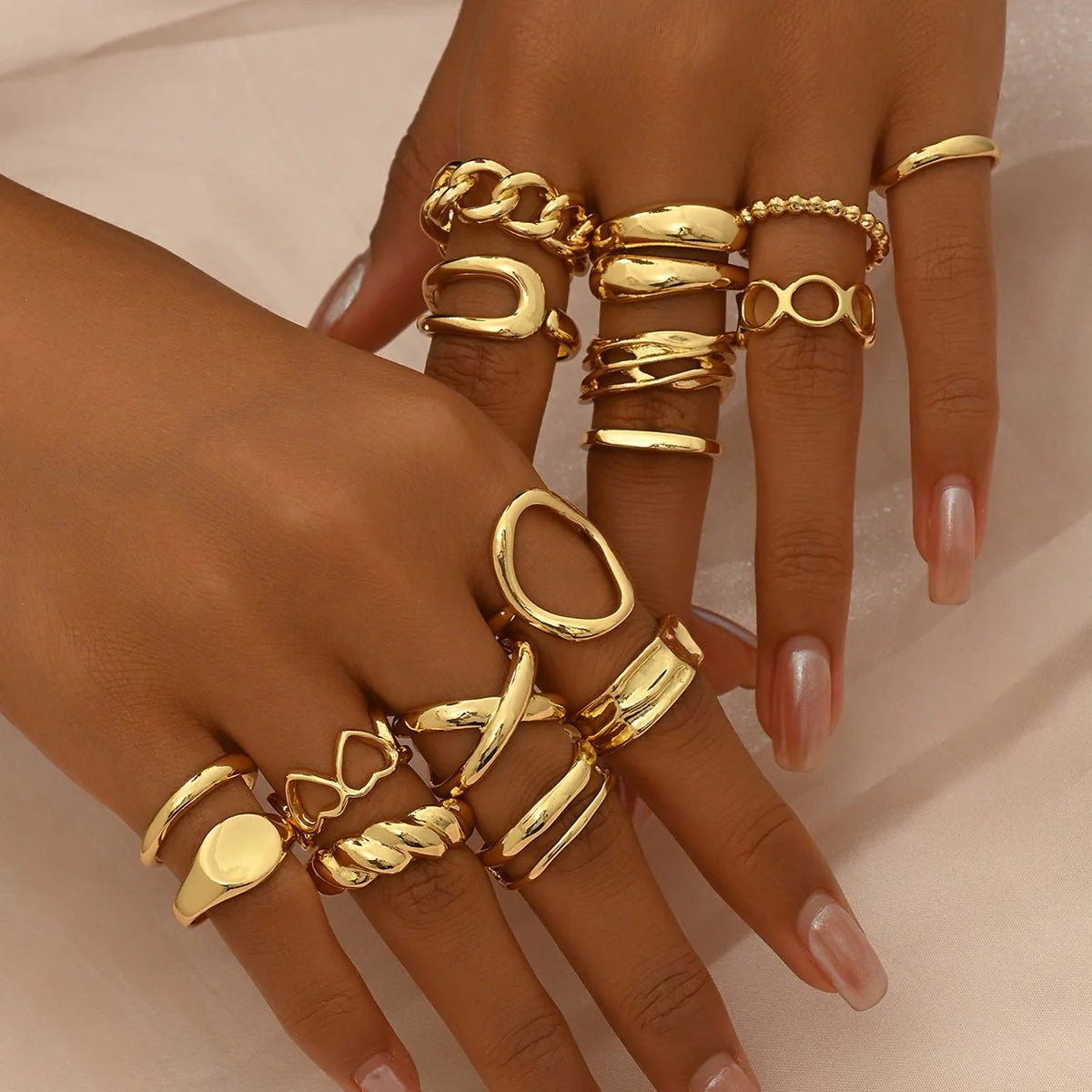 Adjustable Open Ring Set Trendy & Versatile Stackable Rings (MAC414) - Image 2