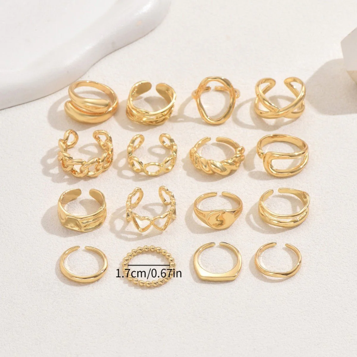 Adjustable Open Ring Set Trendy & Versatile Stackable Rings (MAC414) - Image 3