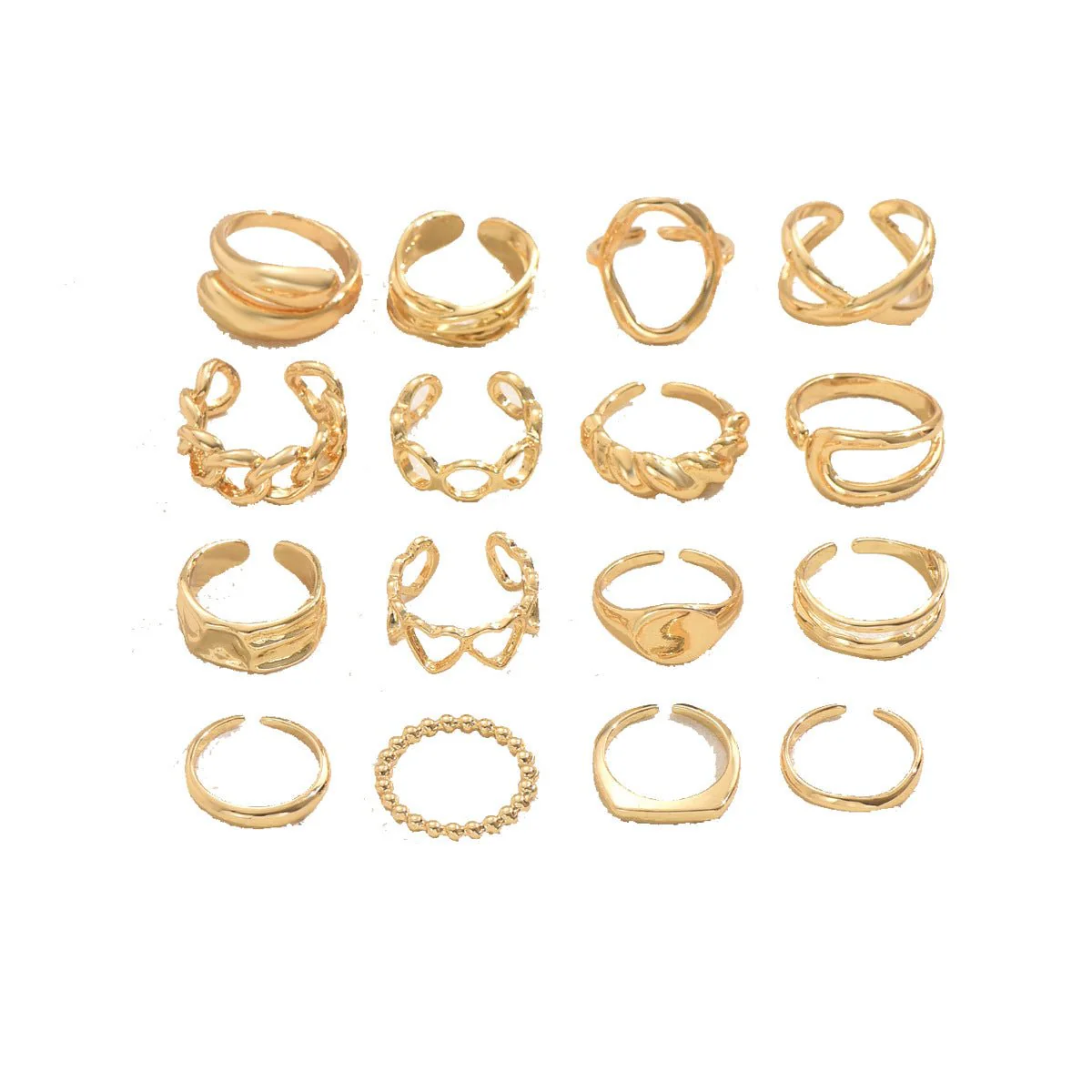 Adjustable Open Ring Set Trendy & Versatile Stackable Rings (MAC414) - Image 5