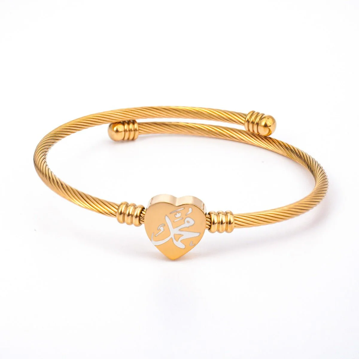 Allah Heart Bracelet Set Islamic Calligraphy Jewelry with Twisted Rope Design (MAC246) - Image 8