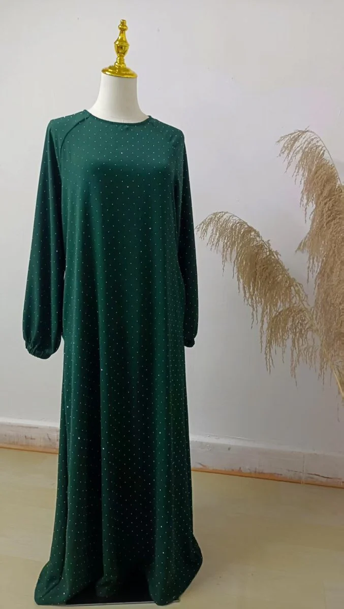 Modest Diamond Dot with Adjustable Belt Muslim Women Abaya(MA158) - Image 10