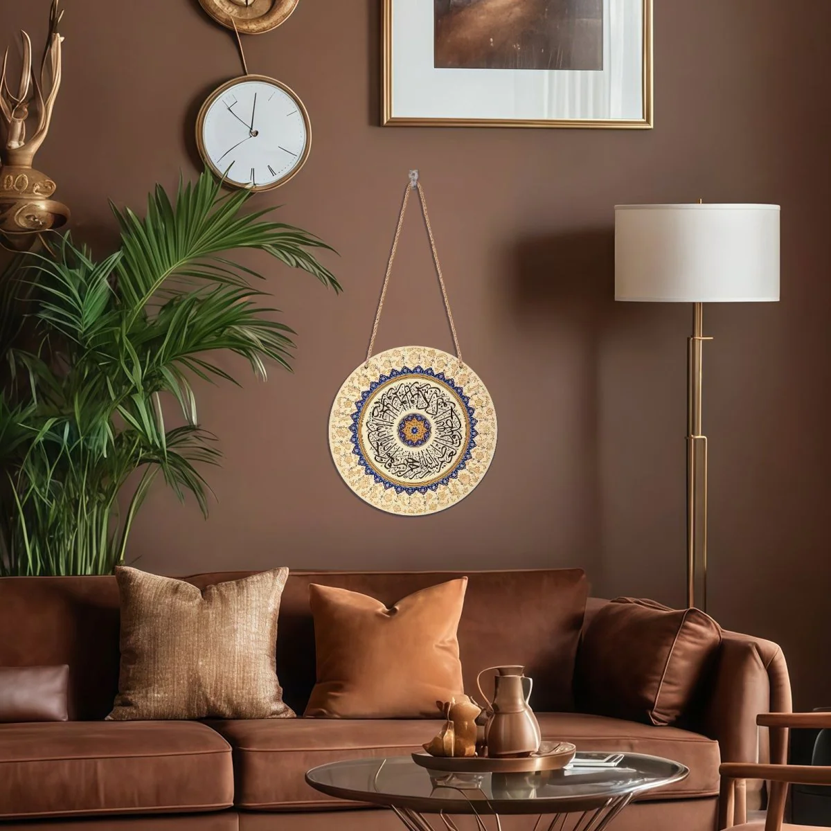 Arabic Calligraphy Art Decor Islamic Wooden Round Wall Hanging (MAC408) - Image 2