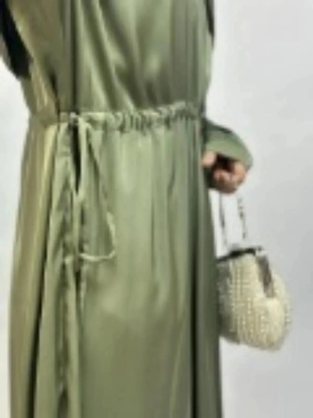 Armani Abaya: Perfect Satin Abaya With A Drawstring (MA039) - Image 4