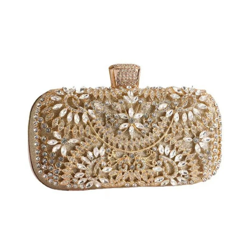 Artisan Crystal-Flower Evening Clutch Luxury Glitter Handbag for Couture & Galas (MAC274) - Image 3