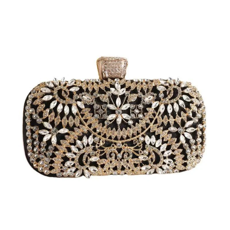 Artisan Crystal-Flower Evening Clutch Luxury Glitter Handbag for Couture & Galas (MAC274) - Image 4