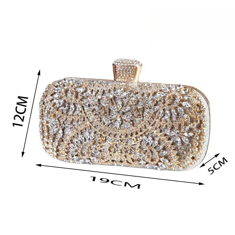 Artisan Crystal-Flower Evening Clutch Luxury Glitter Handbag for Couture & Galas (MAC274) - Image 5