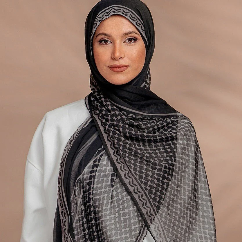 Artisan-Dyed Printed Versatile Hijab‌ (MH169) - Image 3