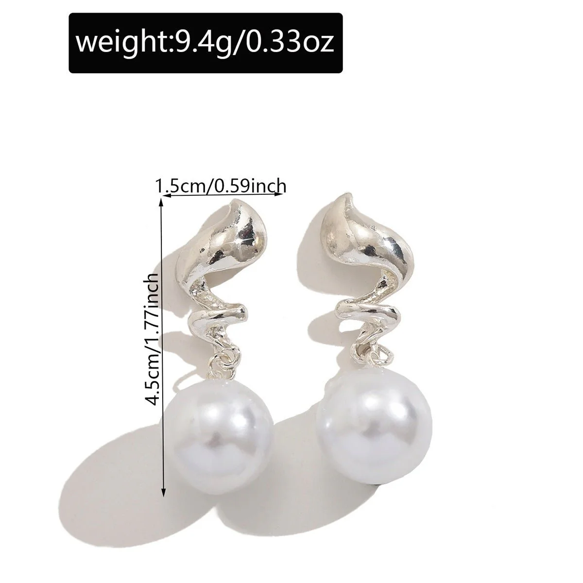 Artistic Asymmetric Pearl Drop Earrings (MAC325) - Image 11