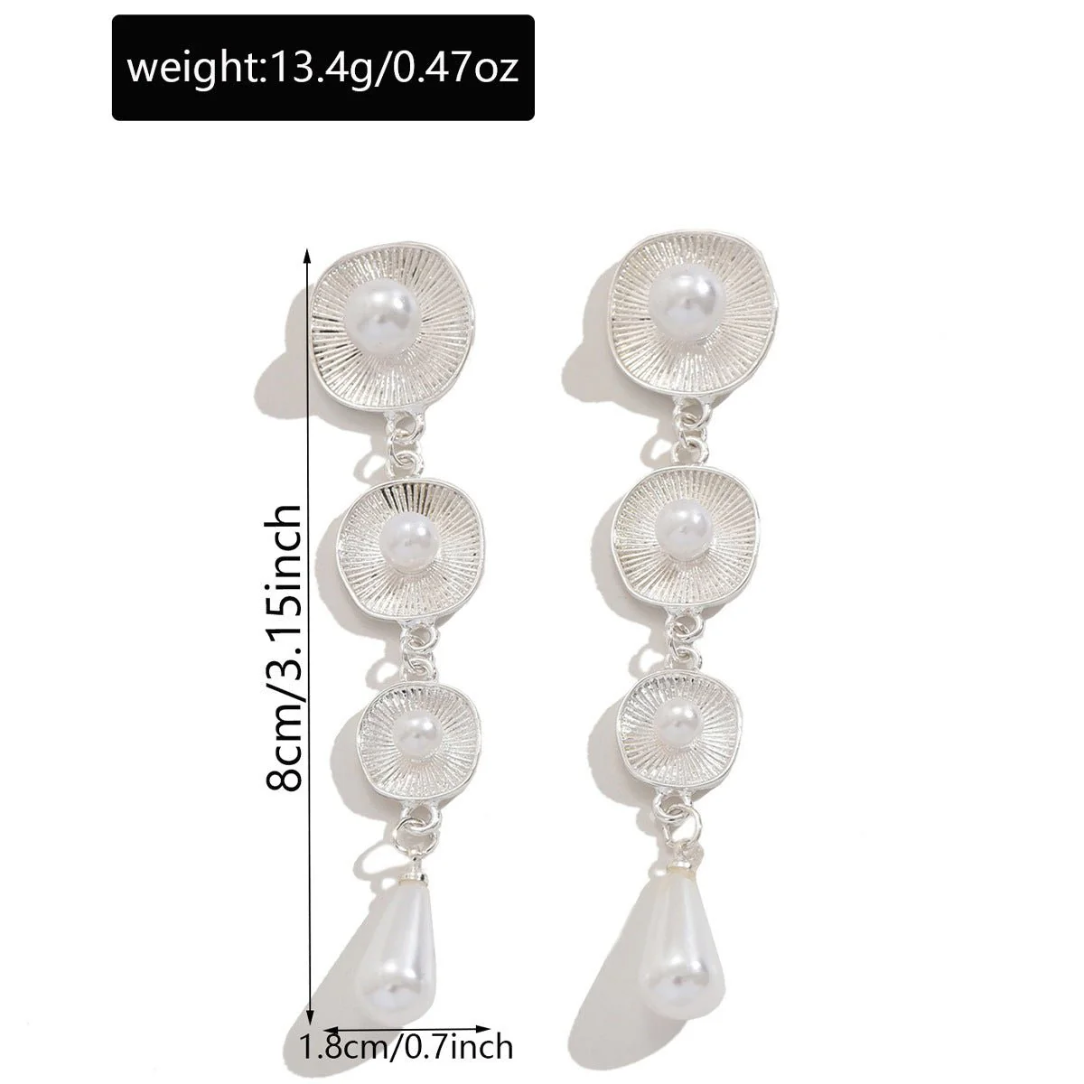 Artistic Asymmetric Pearl Drop Earrings (MAC325) - Image 13