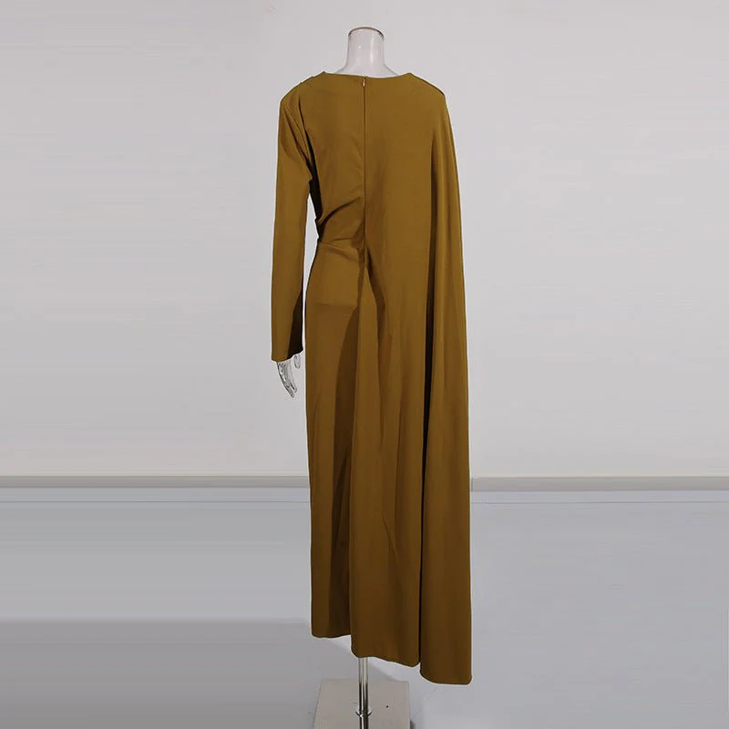 Asymmetric Cape Gown with Back Slit(MS216) - Image 7