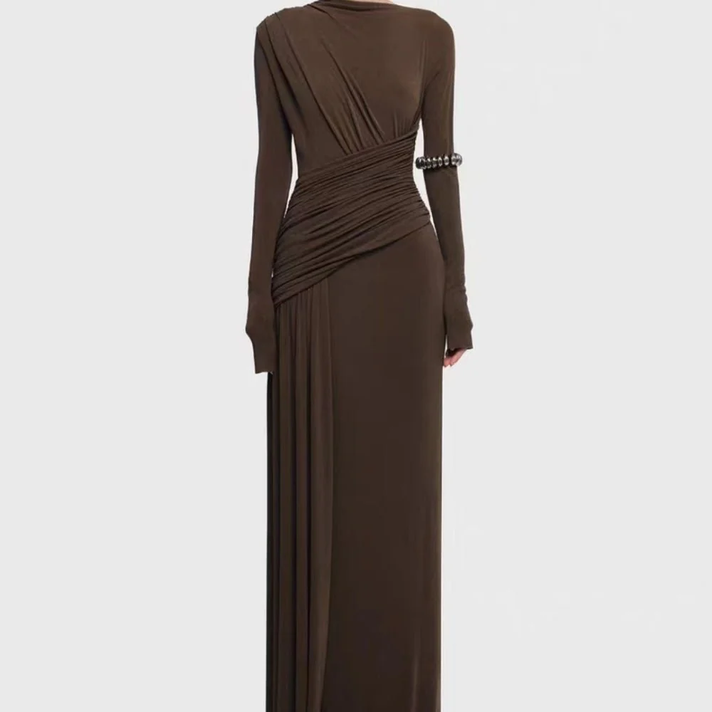 Asymmetric Draped Evening Gown(MS220) - Image 6