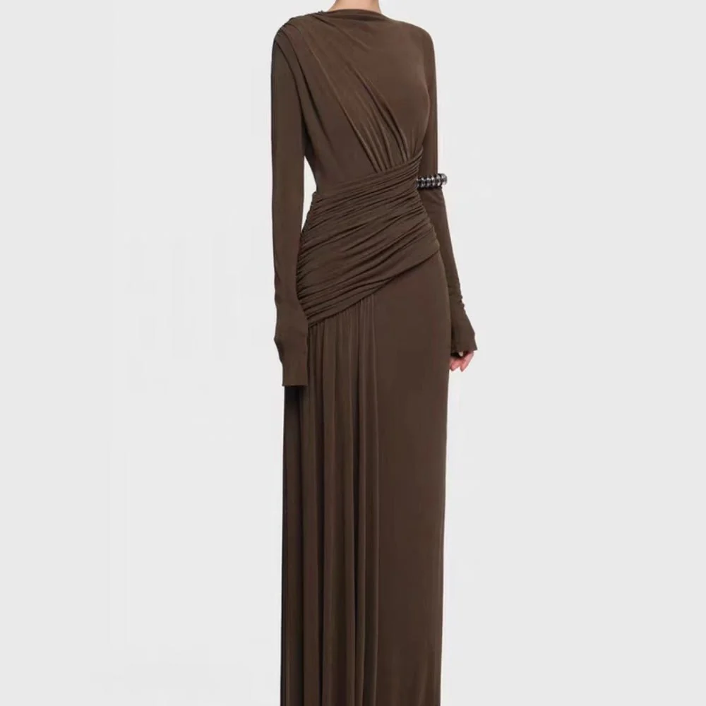 Asymmetric Draped Evening Gown(MS220) - Image 7