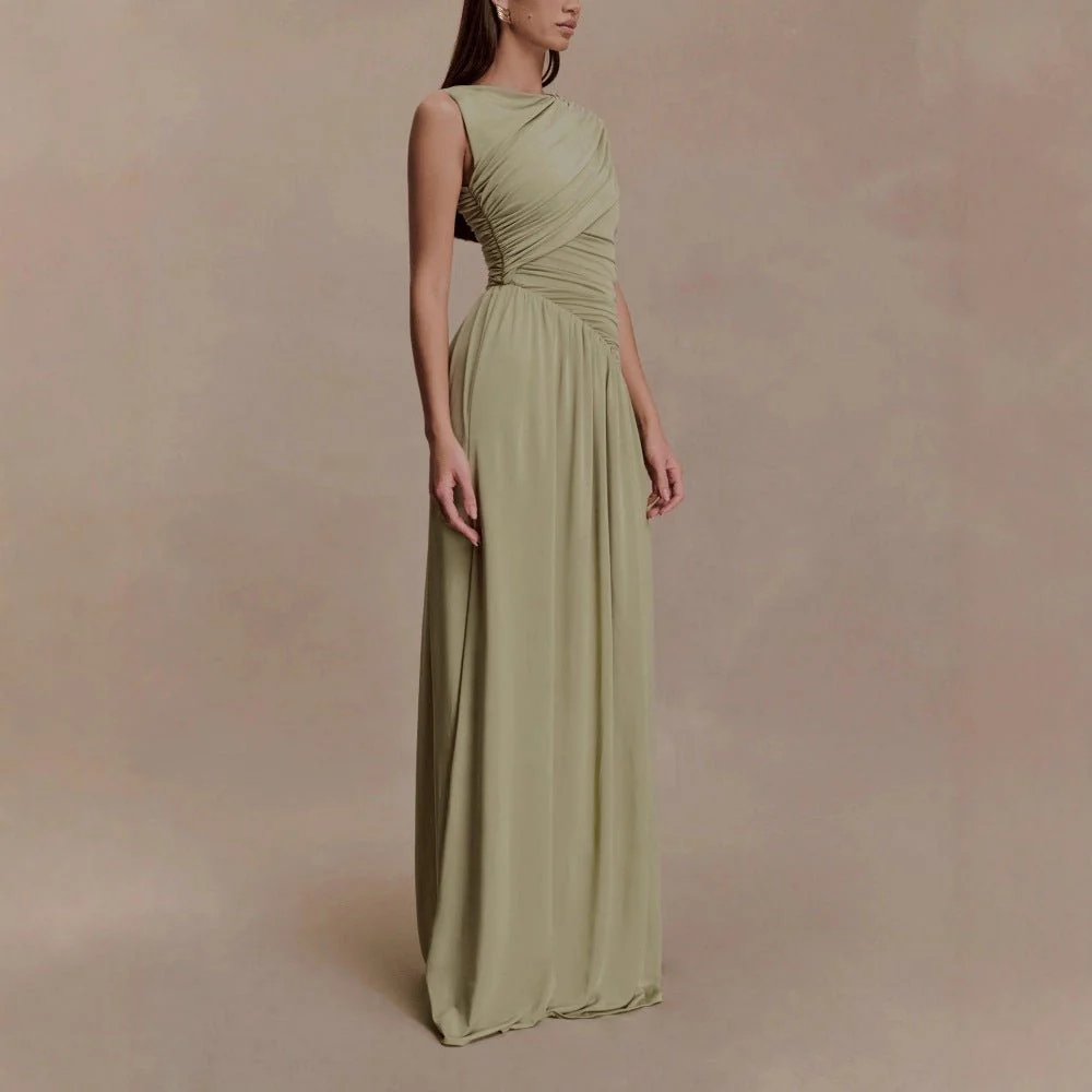 Asymmetric Draped Maxi Dress(MS352) - Image 4
