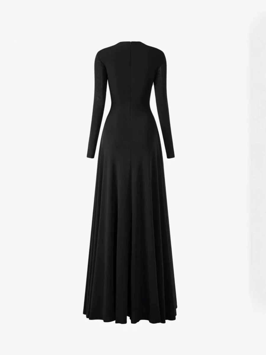 Asymmetric Ruched Gown with Diagonal Draping(MS262) - Image 6