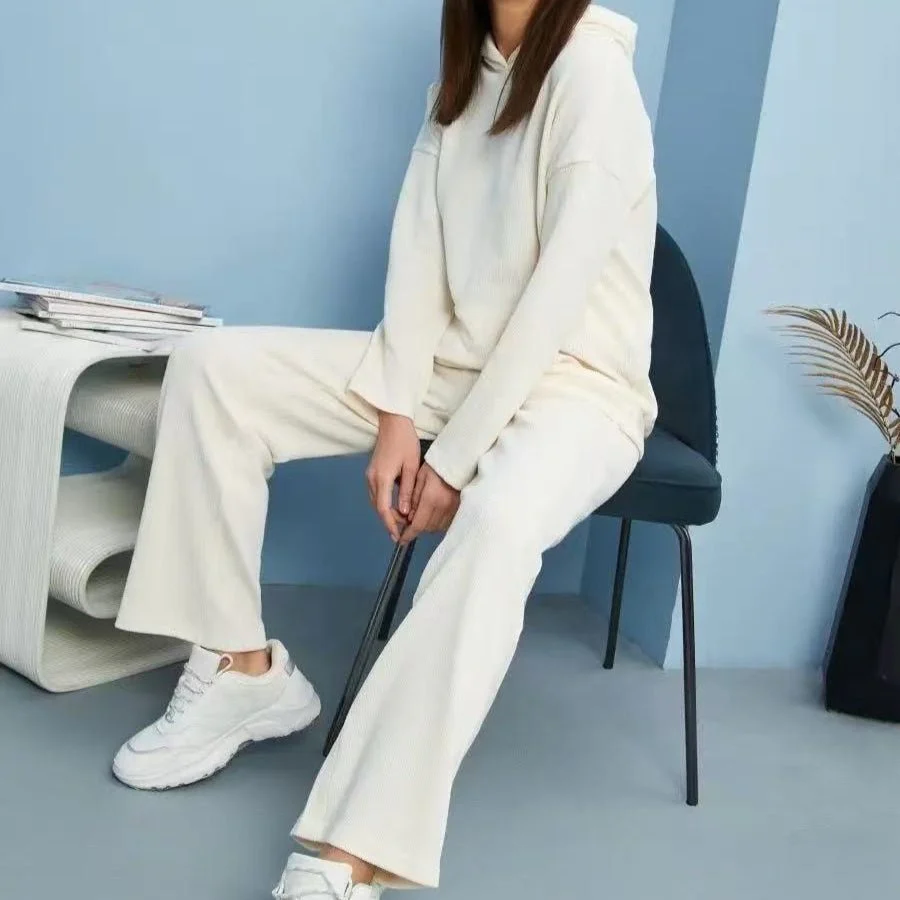 Athletic Hoodie & Pants Set | Wide Sleeve Sweatshirt with Pockets & Drawstring Pants(MS141) - Image 11