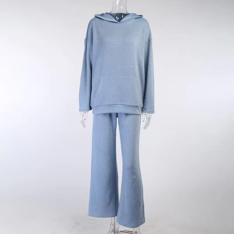 Athletic Hoodie & Pants Set | Wide Sleeve Sweatshirt with Pockets & Drawstring Pants(MS141) - Image 12