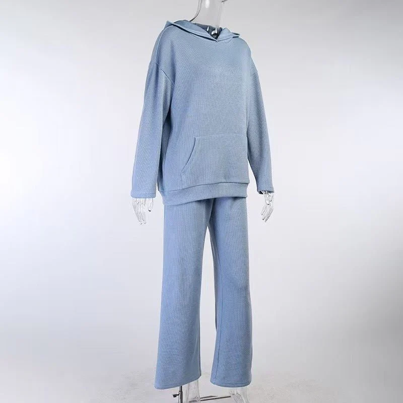 Athletic Hoodie & Pants Set | Wide Sleeve Sweatshirt with Pockets & Drawstring Pants(MS141) - Image 13