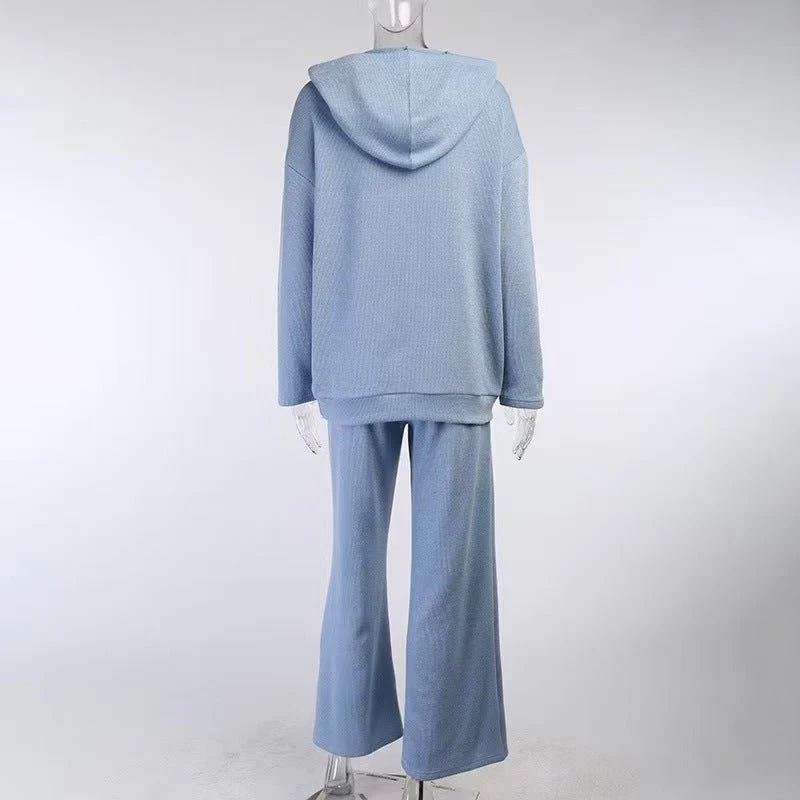 Athletic Hoodie & Pants Set | Wide Sleeve Sweatshirt with Pockets & Drawstring Pants(MS141) - Image 14