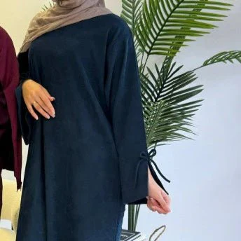 Autumn Bow-Sleeve Corduroy Abaya | Modest Muslim Women's Luxury Wear(MA248) - Image 12