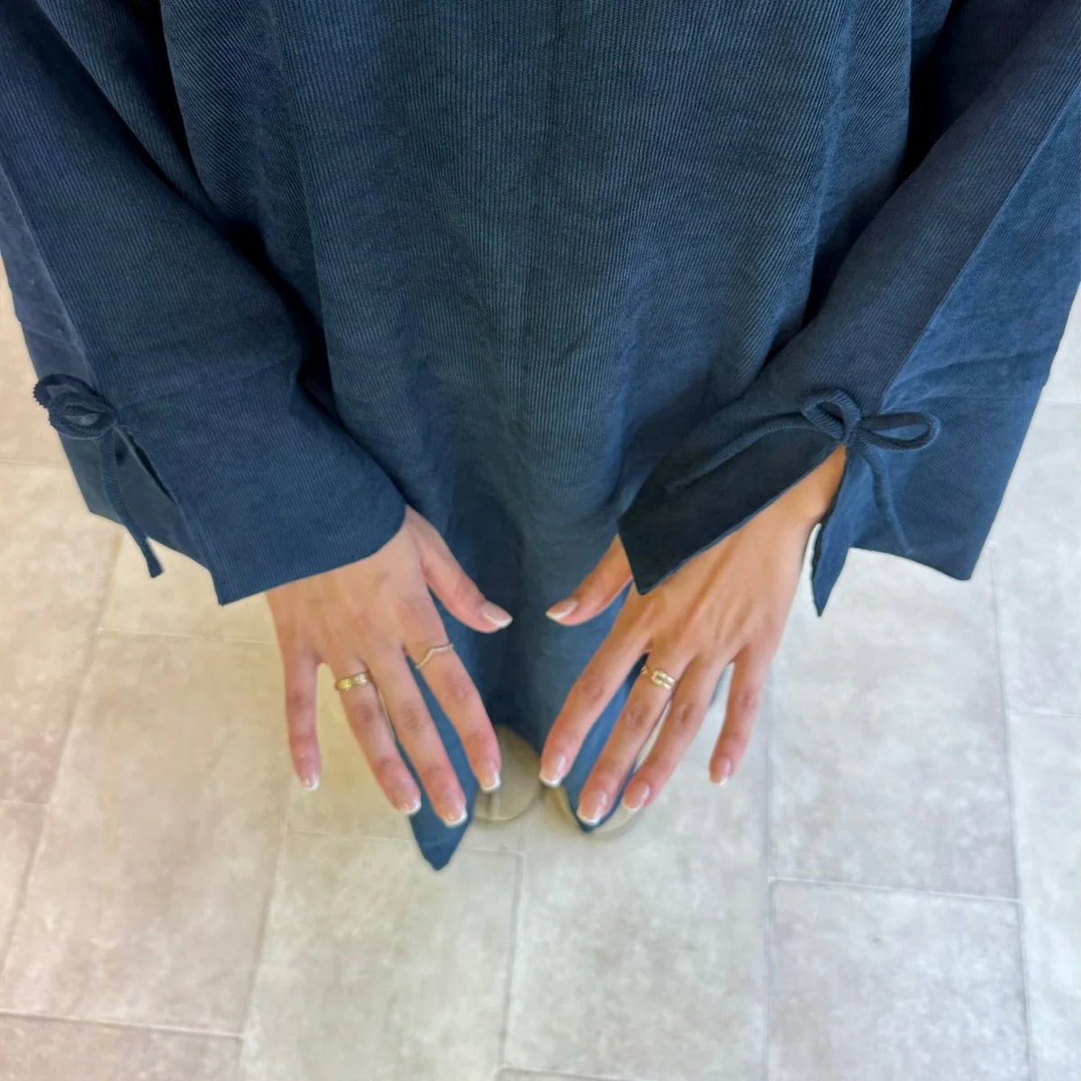 Autumn Bow-Sleeve Corduroy Abaya | Modest Muslim Women's Luxury Wear(MA248) - Image 6