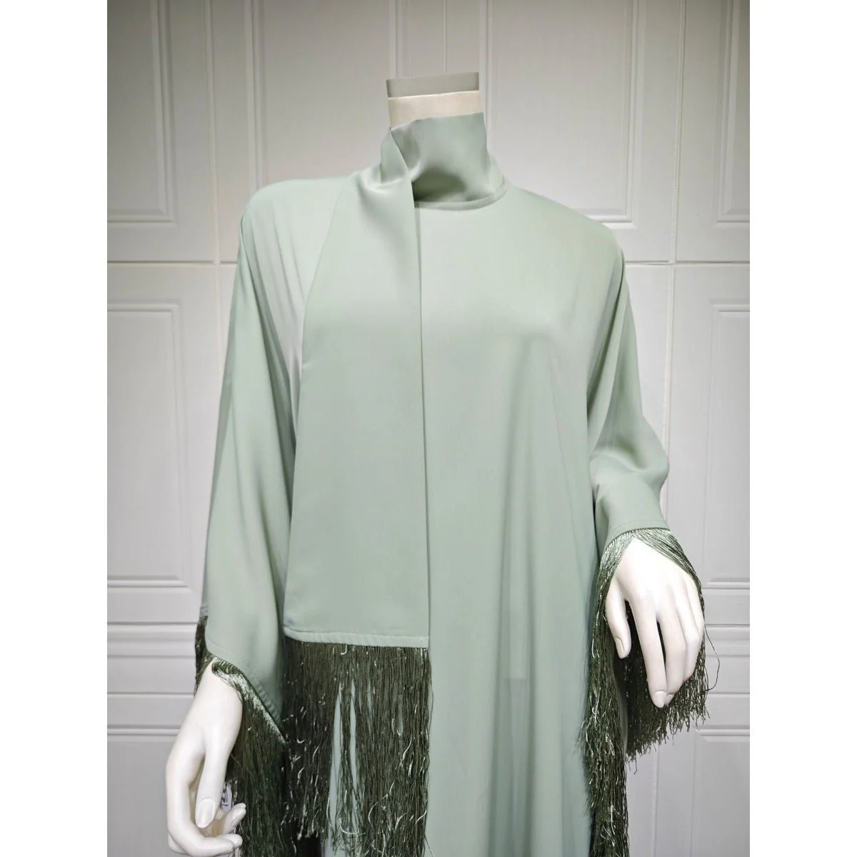 Bat Sleeve Tassel Kaftan | Party Dress with Flowy Fringe Details (MA288) - Image 27