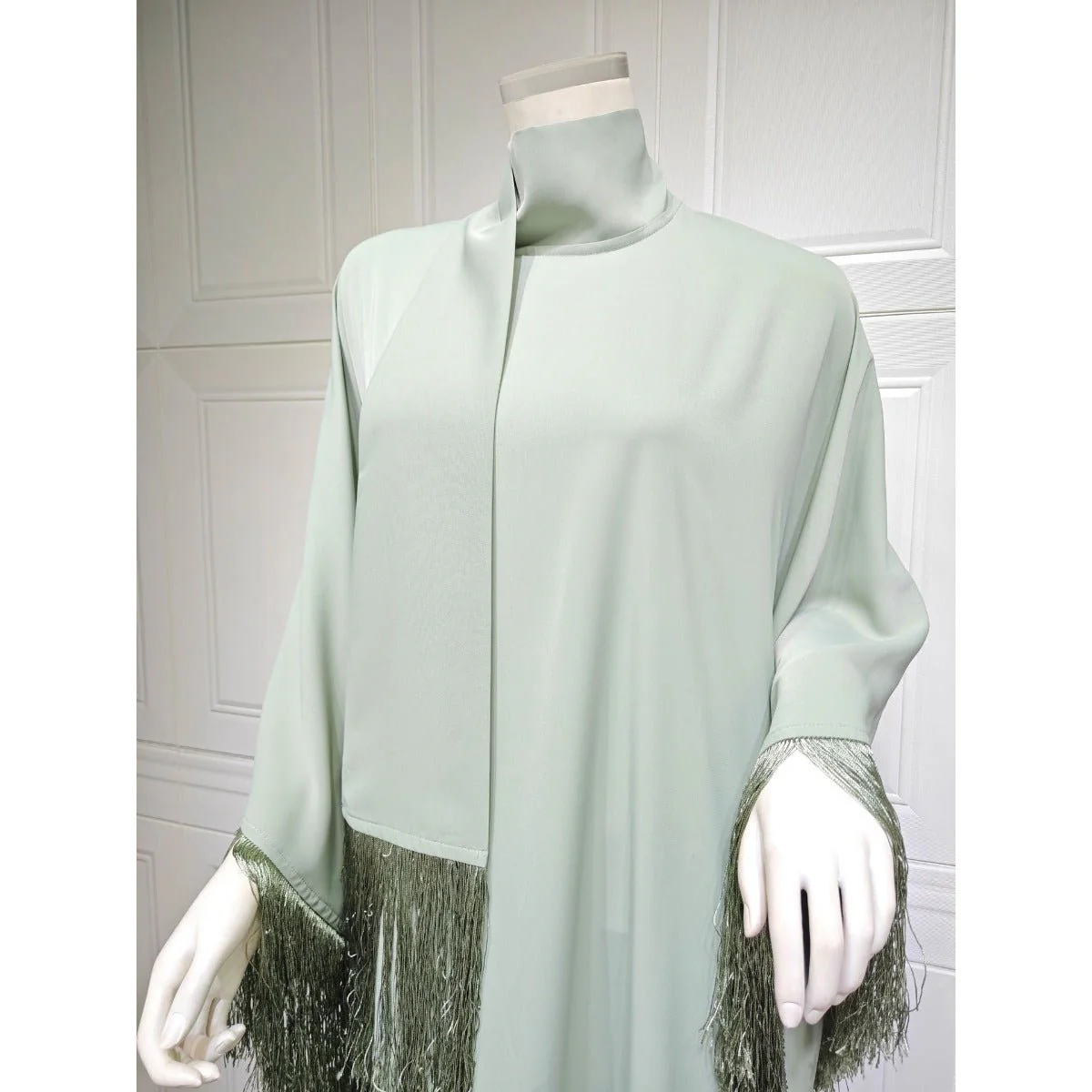 Bat Sleeve Tassel Kaftan | Party Dress with Flowy Fringe Details (MA288) - Image 29