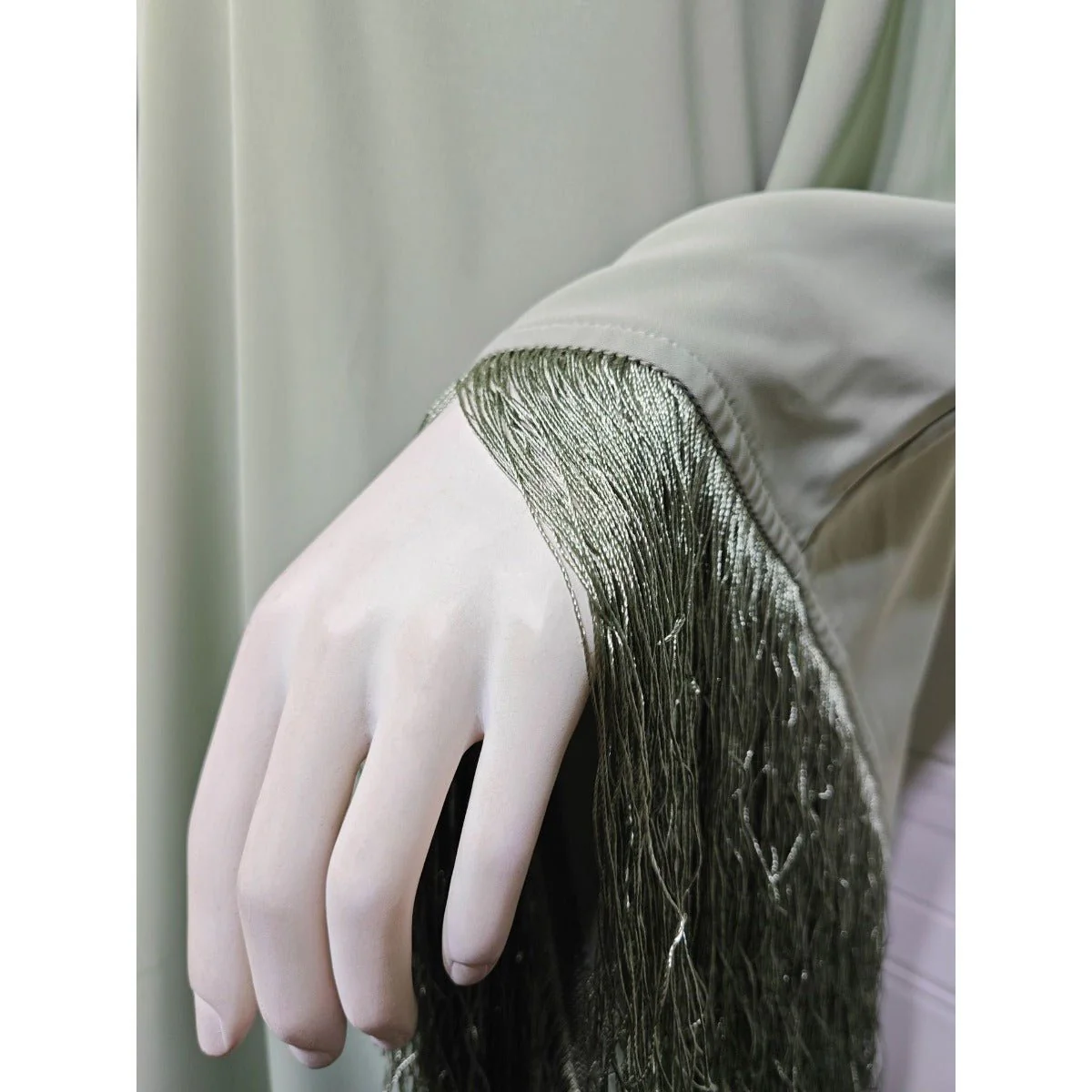 Bat Sleeve Tassel Kaftan | Party Dress with Flowy Fringe Details (MA288) - Image 31