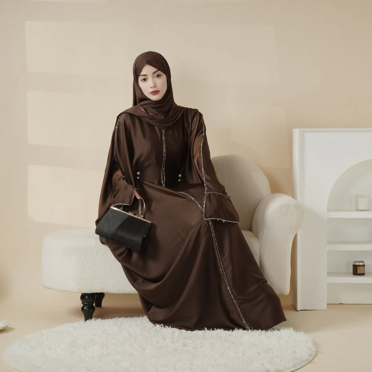 Batwing Abaya With Matching Hijab | Batwing Sleeve Abaya (MA041) - Image 11