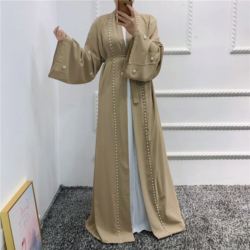 Beaded Open Abaya - Elegant & Temperament With Matching Belt (MOA090) - Image 11