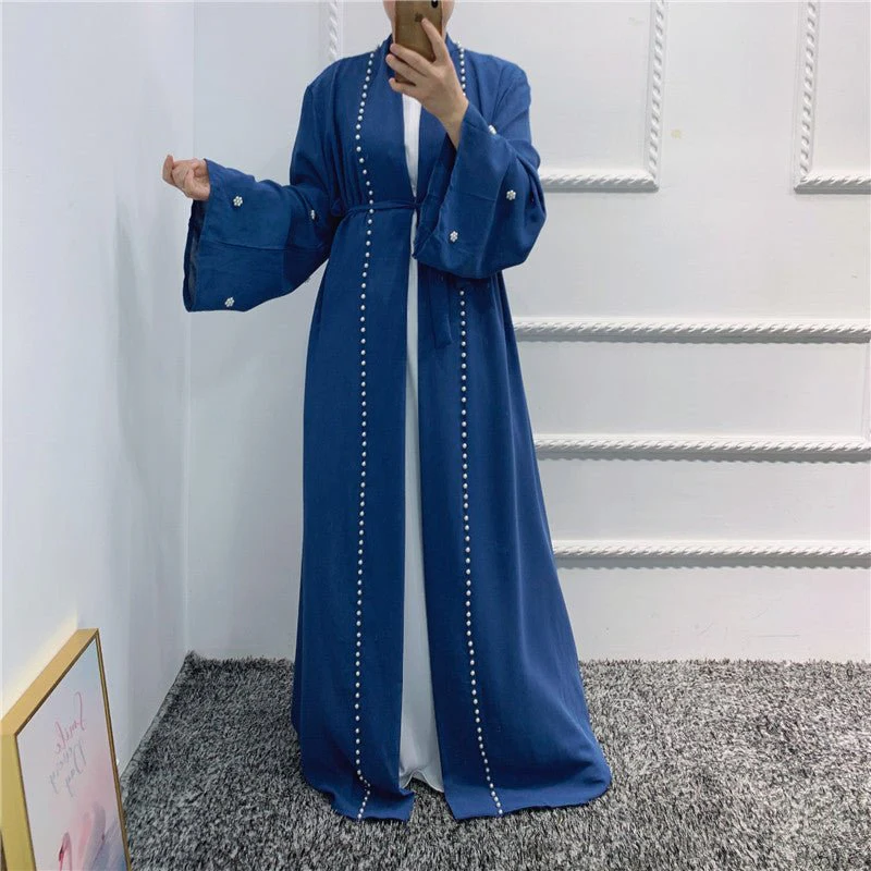 Beaded Open Abaya - Elegant & Temperament With Matching Belt (MOA090) - Image 15