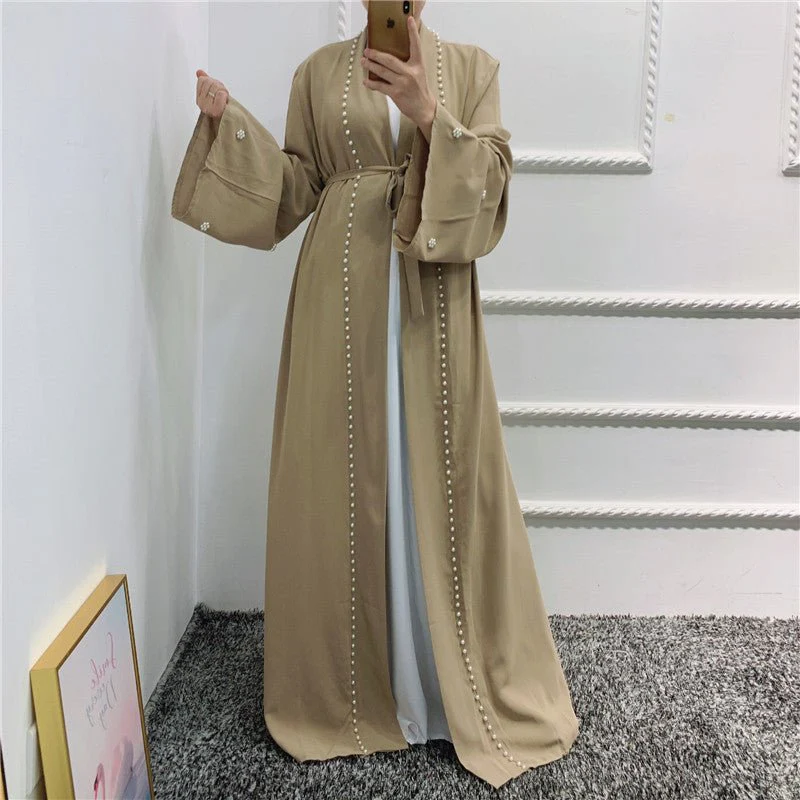 Beaded Open Abaya - Elegant & Temperament With Matching Belt (MOA090) - Image 16