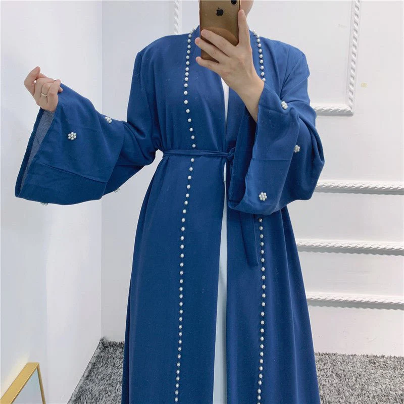 Beaded Open Abaya - Elegant & Temperament With Matching Belt (MOA090) - Image 4