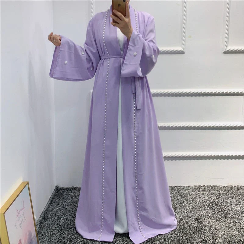 Beaded Open Abaya - Elegant & Temperament With Matching Belt (MOA090) - Image 5