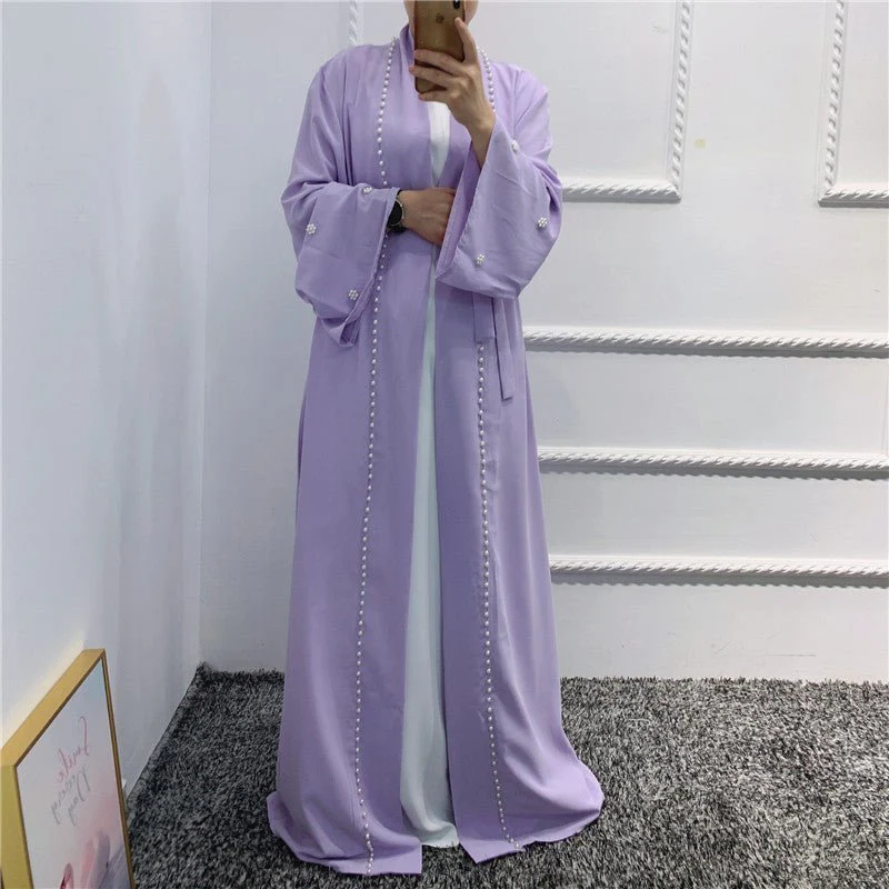 Beaded Open Abaya - Elegant & Temperament With Matching Belt (MOA090) - Image 6