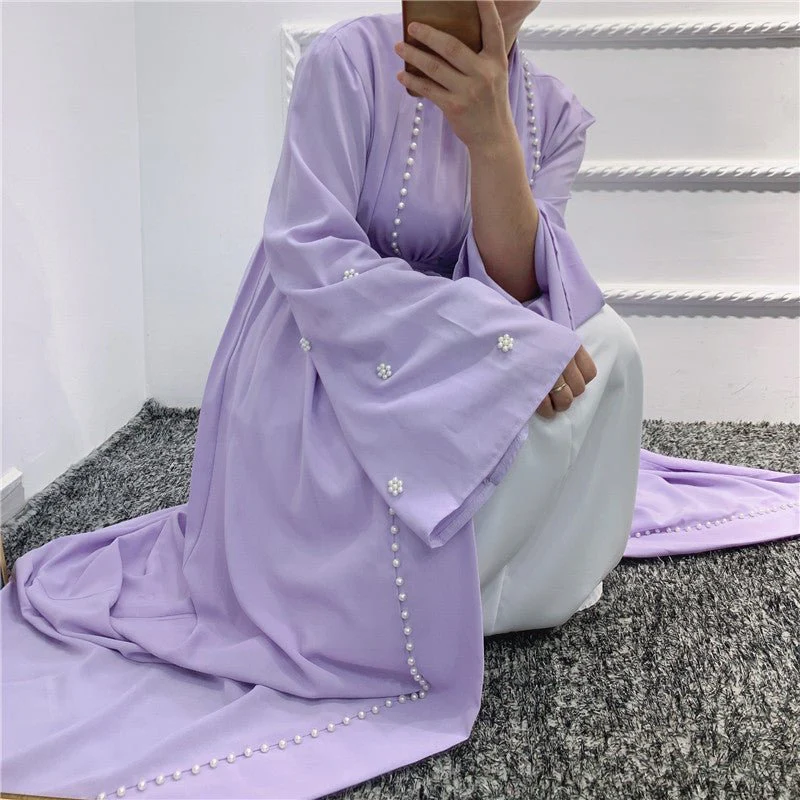 Beaded Open Abaya - Elegant & Temperament With Matching Belt (MOA090) - Image 7