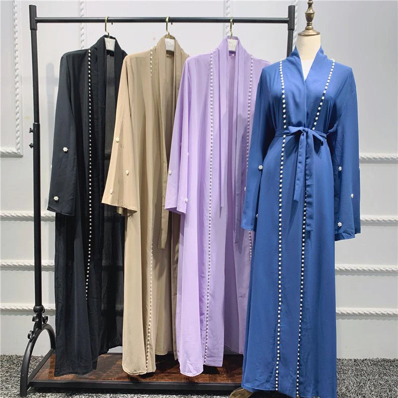 Beaded Open Abaya - Elegant & Temperament With Matching Belt (MOA090) - Image 8