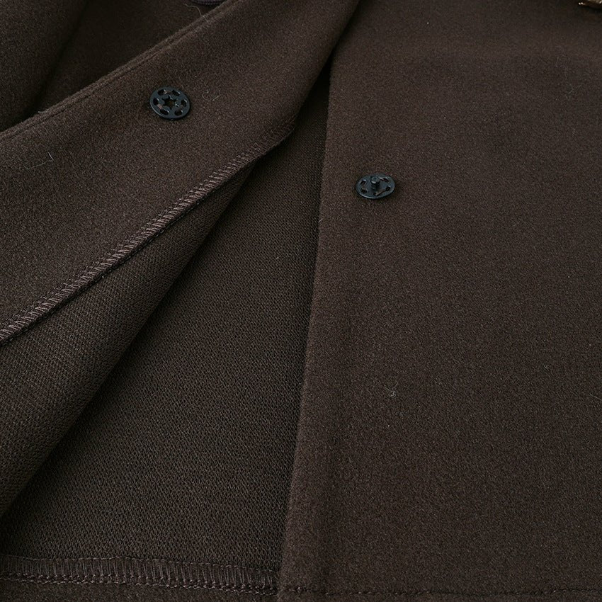 Belted Wool Coat with Shell Brooch(MS255) - Image 12