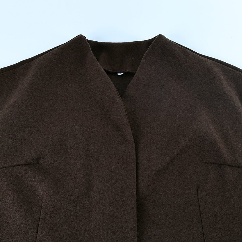 Belted Wool Coat with Shell Brooch(MS255) - Image 9