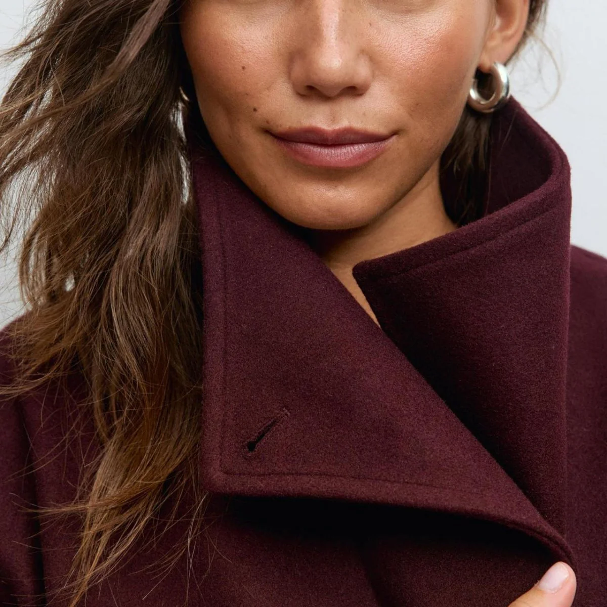 Belted Wrap Coat with Wide Collar | Double-Faced Wool Blend Jacket(MS254) - Image 15