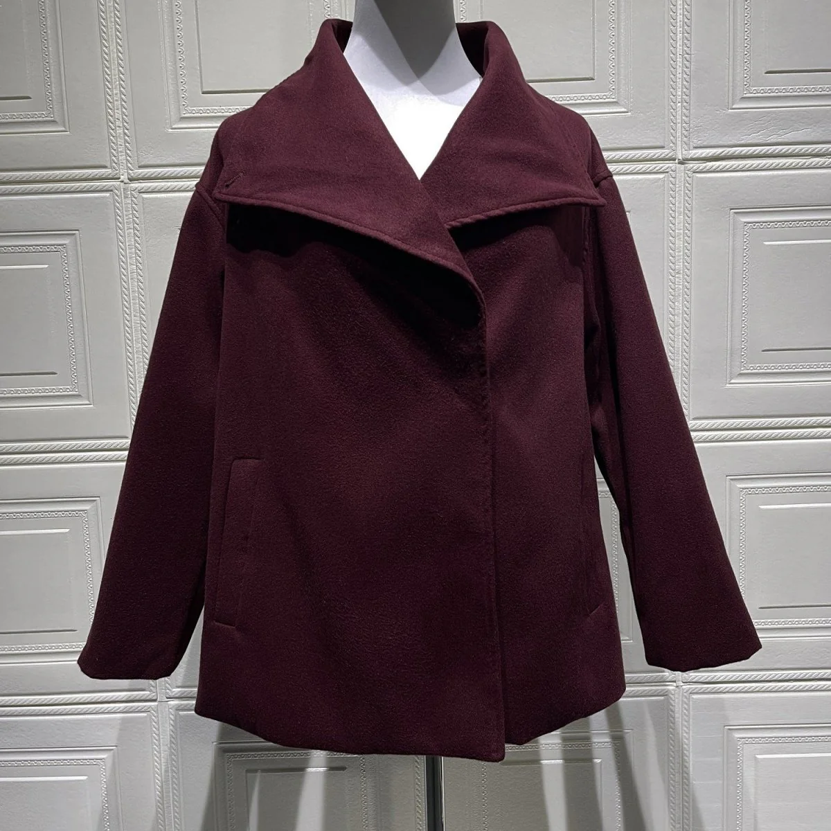 Belted Wrap Coat with Wide Collar | Double-Faced Wool Blend Jacket(MS254) - Image 8