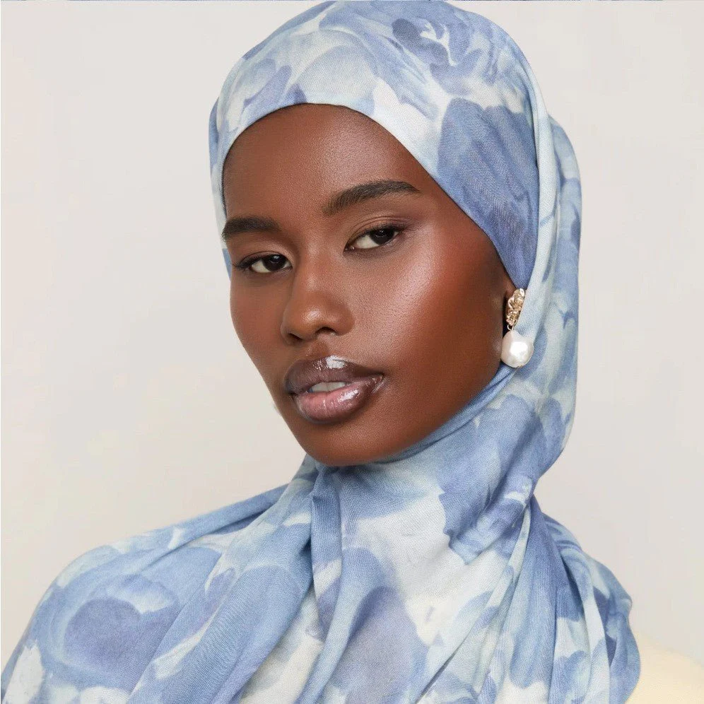 Blossom Watercolor Hijab Versatile Soft Headscarf (MH163) - Image 2