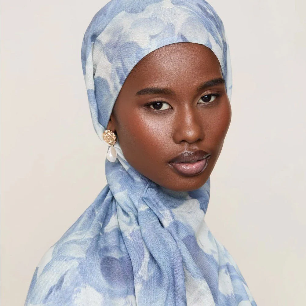 Blossom Watercolor Hijab Versatile Soft Headscarf (MH163) - Image 3