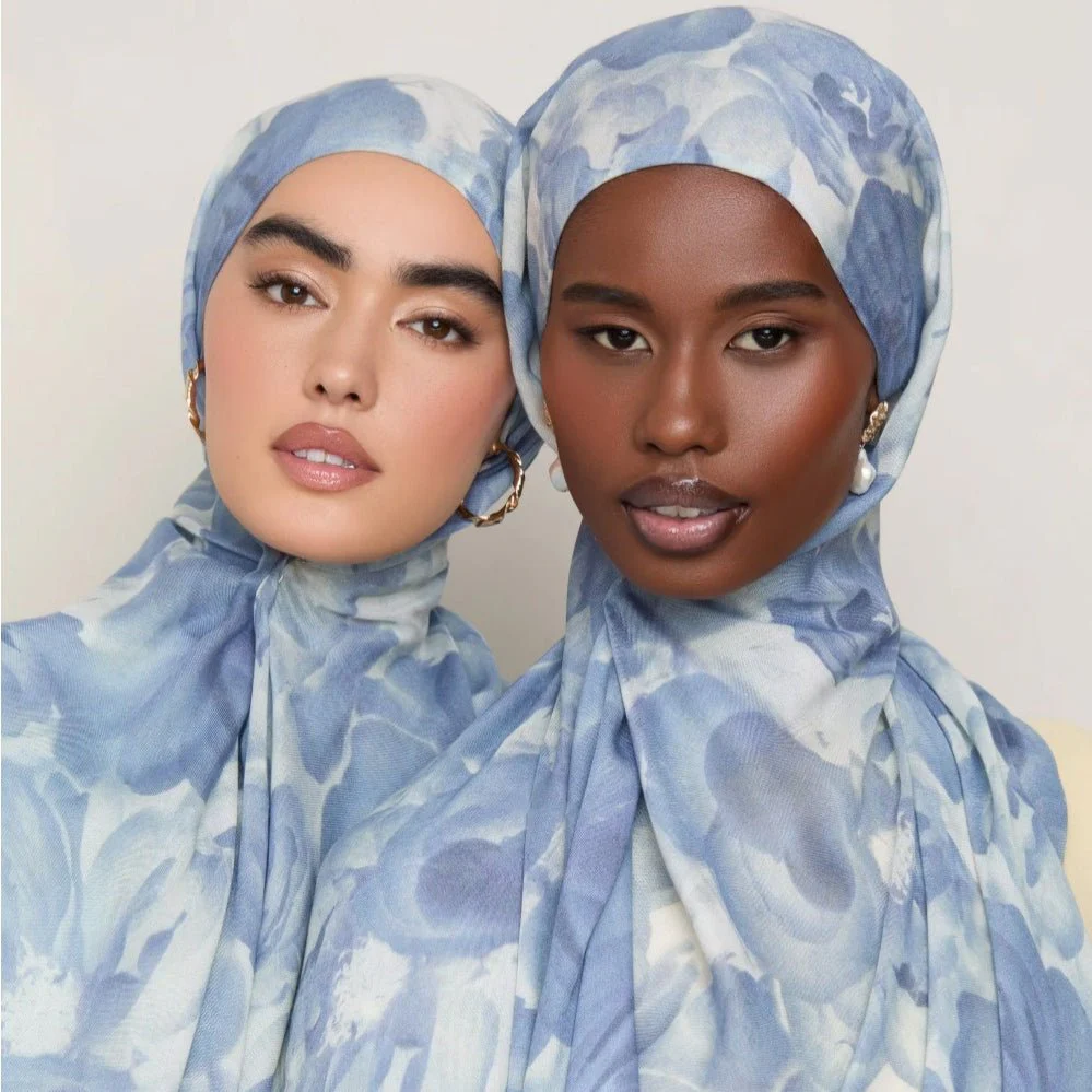 Blossom Watercolor Hijab Versatile Soft Headscarf (MH163) - Image 7