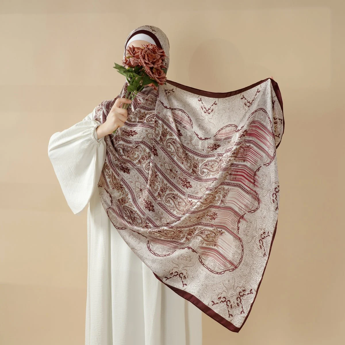 Bohemian Paisley Print Soft Scarf – Lightweight Long Shawl & Modest Hijab (MH106)