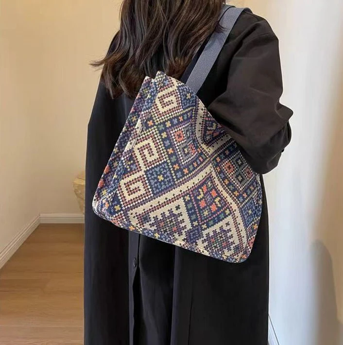 Boho Chic Canvas Tote - Spacious Convertible Bag for Campus & Commute (MAC261) - Image 10