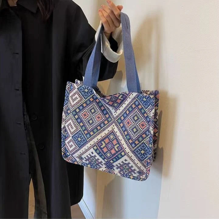 Boho Chic Canvas Tote - Spacious Convertible Bag for Campus & Commute (MAC261) - Image 11